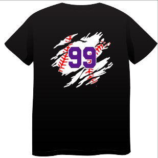 RIPPED BASEBALL CUSTOM NUMBER ADULT DRI-FIT/T-SHIRT