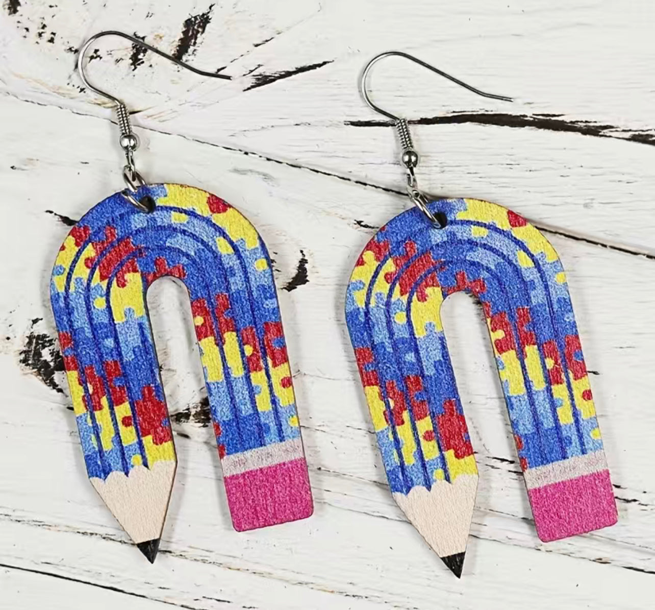 Pencil Autism Earrings