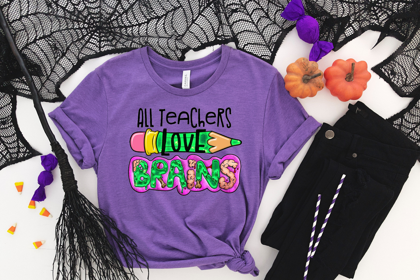 ALL TEACHERS LOVE BRAINS T-SHIRT